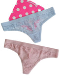 Victorias Secret Lencería Encaje 2 Tangas G Pink Logo