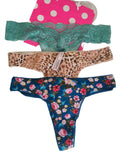 Victorias Secret Pink Lencería 3 Tangas Basicas Algodón M