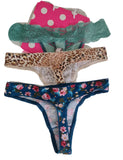 Victorias Secret Pink Lencería 3 Tangas Basicas Algodón M