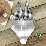 Traje De Baño Entero Importado Trikini Blanco Y Negro M