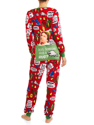 Pijama Mameluco Polar Mujer Con Botones Atrás Navidad XS