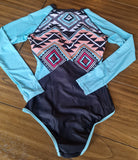 Traje De Baño Completo Mujer Manga Larga Hippie Chic