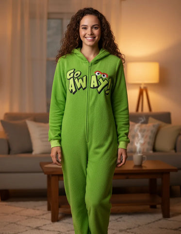 Sesame Street Pijama Mameluco Oscar Adulto Mujer