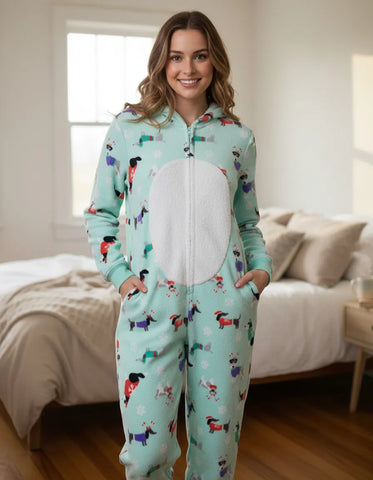 So Pijama Mameluco Polar Invierno Greso Mujer Adulto M