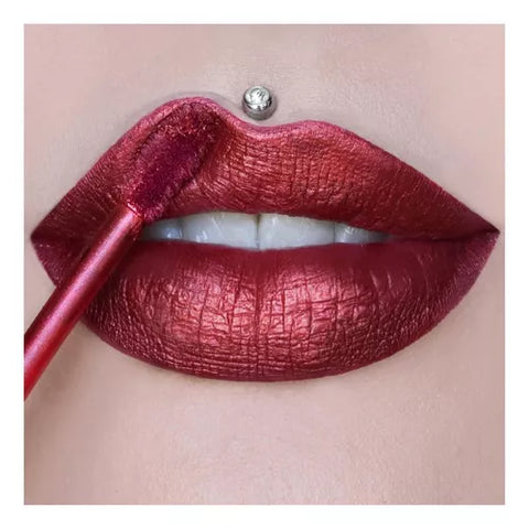 Labial Jeffree Star Cosmetics Velour Liquid Lipstick Color Poinsettia Metálico