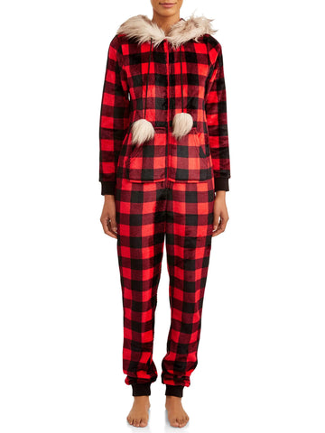 Pijama Mameluco Polar Navidad Importado Mujer XS