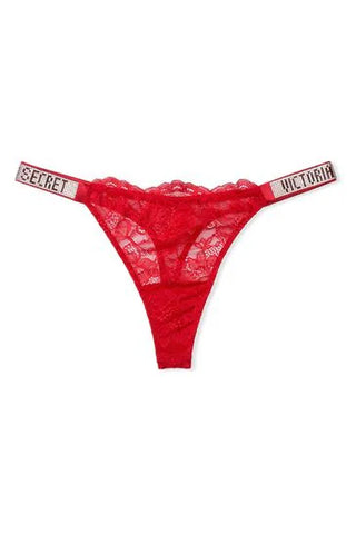 Victorias Secret tanga de encaje pedrería M