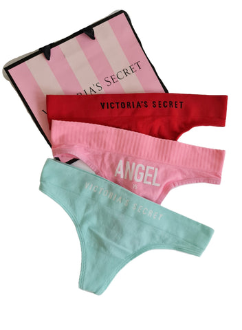 Victorias Secret Lencería Sexy Pack 3 Tangas Sin Coturas Xs