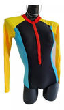Traje De Baño Amarillo Manga Larga Tipo Surf, Maxima Calidad