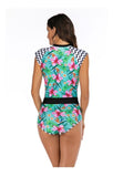 Traje De Baño Mujer Manga Corta Importado Hawai
