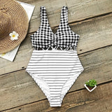 Traje De Baño Entero Importado Trikini Blanco Y Negro M
