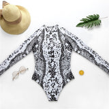 Traje De Baño Mujer Manga Larga Mod Snake Importado