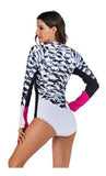 Traje De Baño Importado Lycra Gruesa Manga Larga Delfines